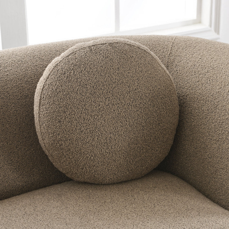 Luxury Arts 83” Modern Boucle Sofa, Minimalist Style Comfy Loveseat With 2 Pillows, Luxury 2 Seater Couch With Curved Armrest& Wooden Leg, Contemporary Home Sofa For Living Room Bedroom