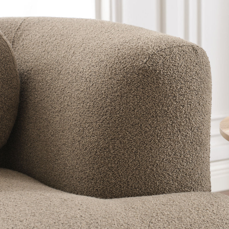 Luxury Arts 83” Modern Boucle Sofa, Minimalist Style Comfy Loveseat With 2 Pillows, Luxury 2 Seater Couch With Curved Armrest& Wooden Leg, Contemporary Home Sofa For Living Room Bedroom
