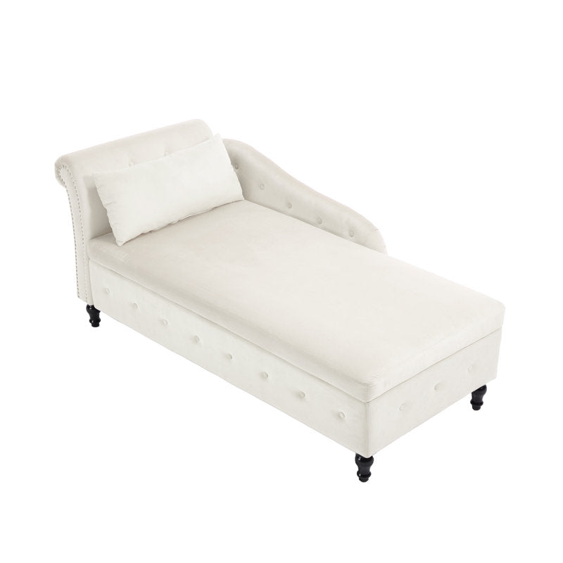 Maci 74"L Oversized Upholstered Velvet Storage Deep Seat Chaise Lounge with Hidden Storage