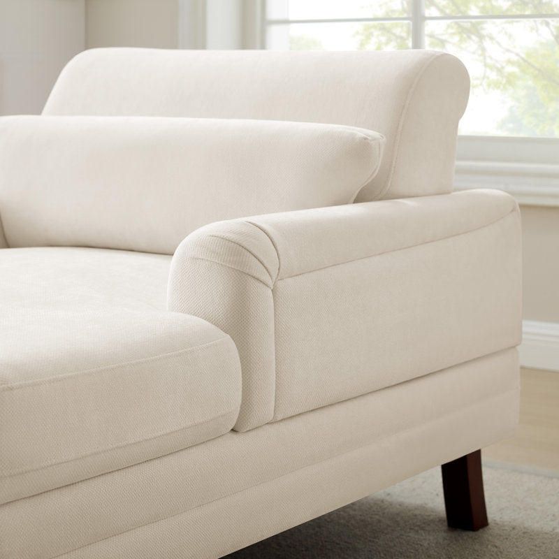 Erbes 37.01" W Chenille Upholstered Solid Wood Chaise Lounge