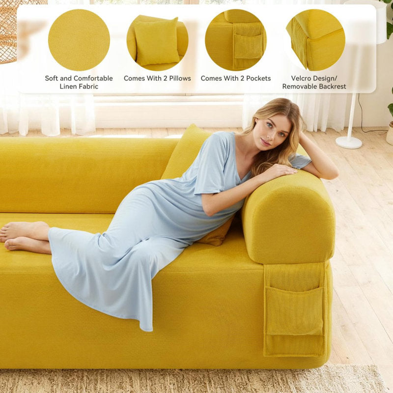 3Seater Sofa Boneless Couches,No Assembly Needed, Modern Sofa For Compact Living Rooms, Apartments, And Offices
