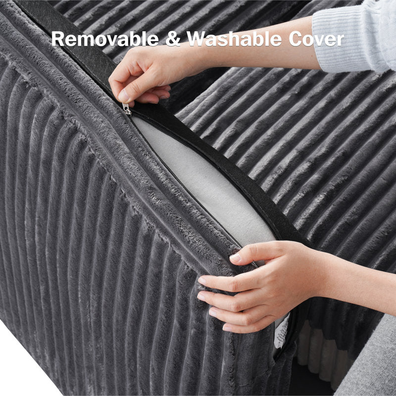 101” L Shaped Couch Sleeper Sofa Bed,Sectional Sofa With Cup Holders,Reversible Storage Chaise And Usb Ports, Tool Free Assembly
