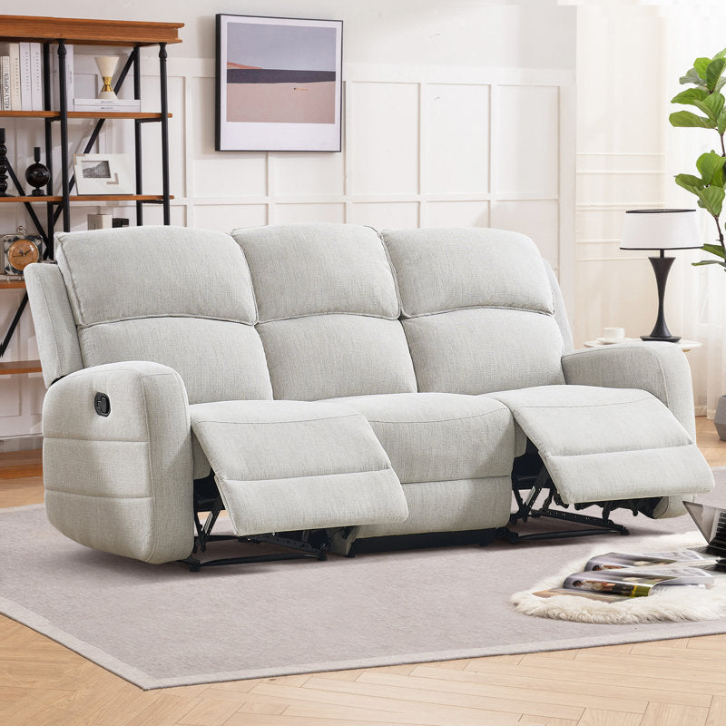 79.8" Wide Modern and Overstuffed Soft Manual Reclining Sofa