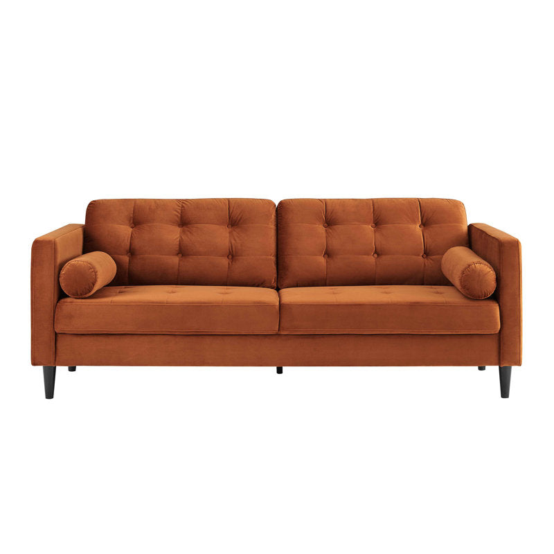 Jeses 80.3" W Velvet Tufted Square Arm Sofa