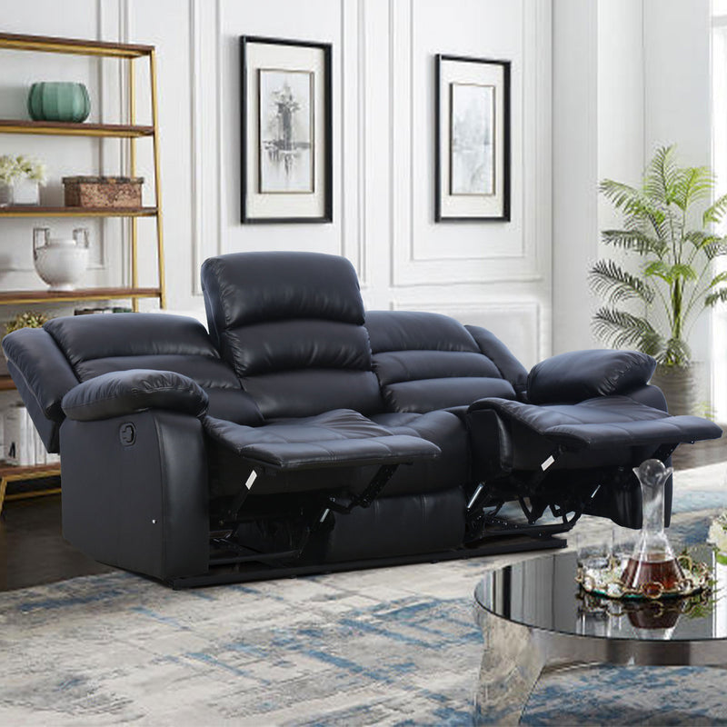 81.5'' Wide Modern and Super Soft Faux Leather Manual Reclining Sofa with Wide Backrest