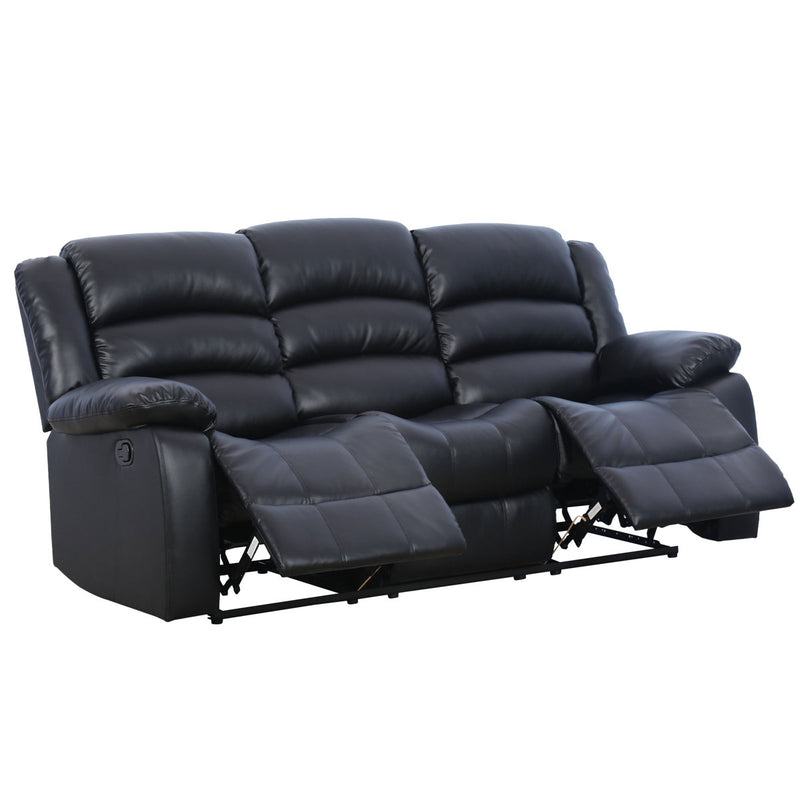 81.5'' Wide Modern and Super Soft Faux Leather Manual Reclining Sofa with Wide Backrest