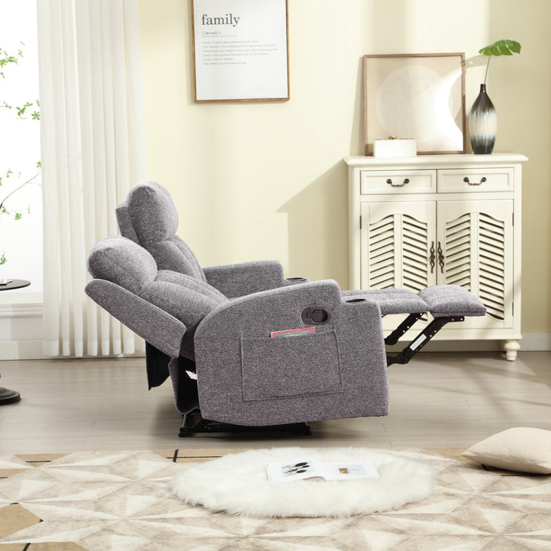 Brost Manual Recliner Loveseat with Cup Holders & Pocket Storage
