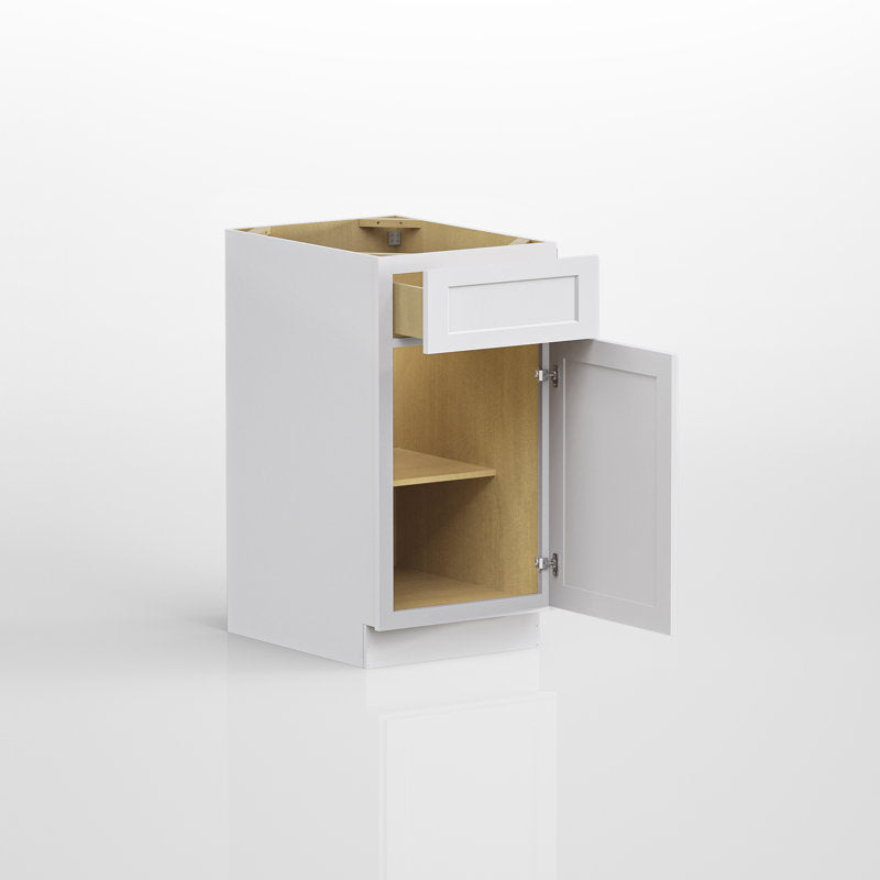 Modern Single Door Kitchen Base Cabinet With Top Drawer (Available In 12", 15", & 18"