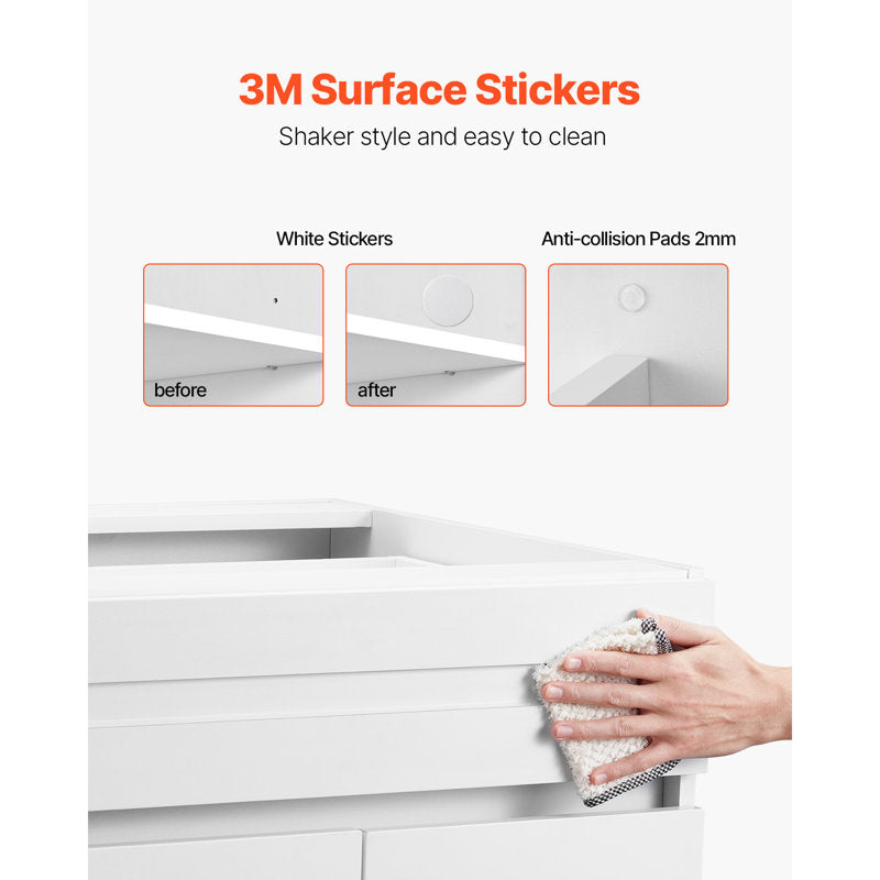Shaker Base Cabinet 24" D x 34.5" H Ready to Assemble Cabinet White
