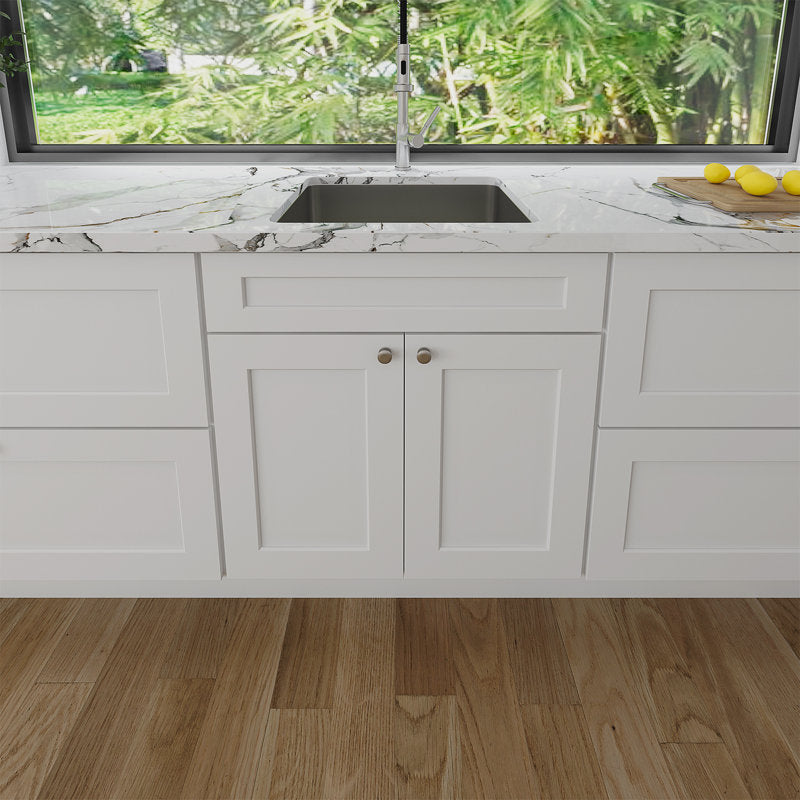 33"W x 34.5"H x 24"D RTA Sink Base Kitchen Cabinet with White Birch Solid Wood