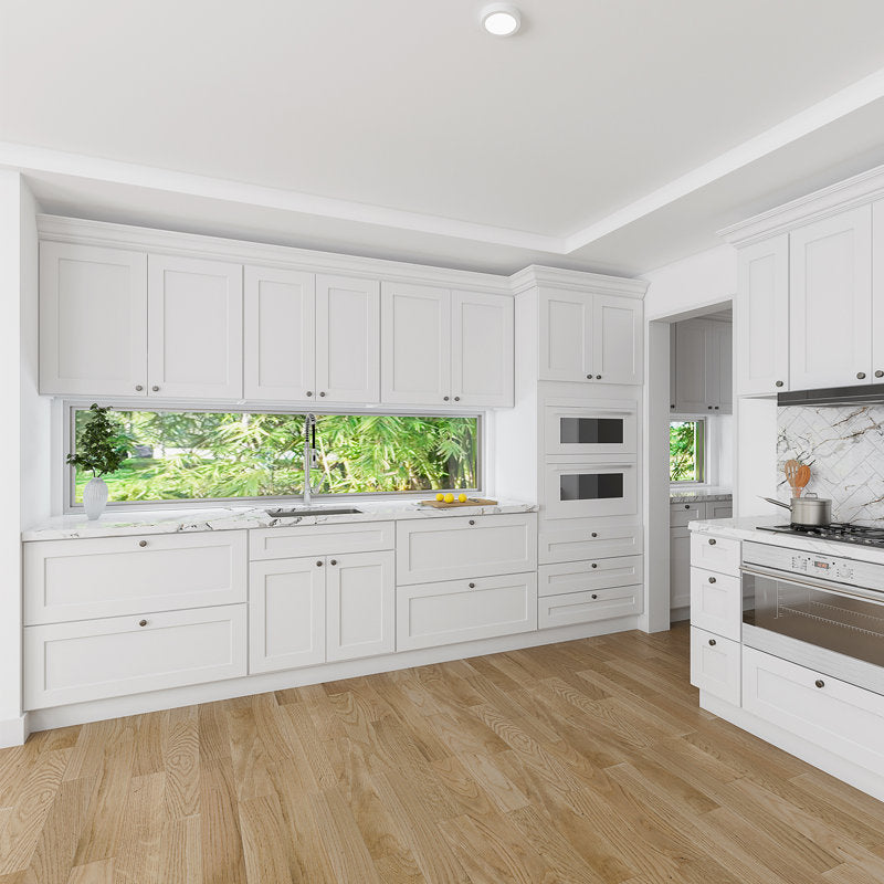 33"W x 34.5"H x 24"D RTA Sink Base Kitchen Cabinet with White Birch Solid Wood