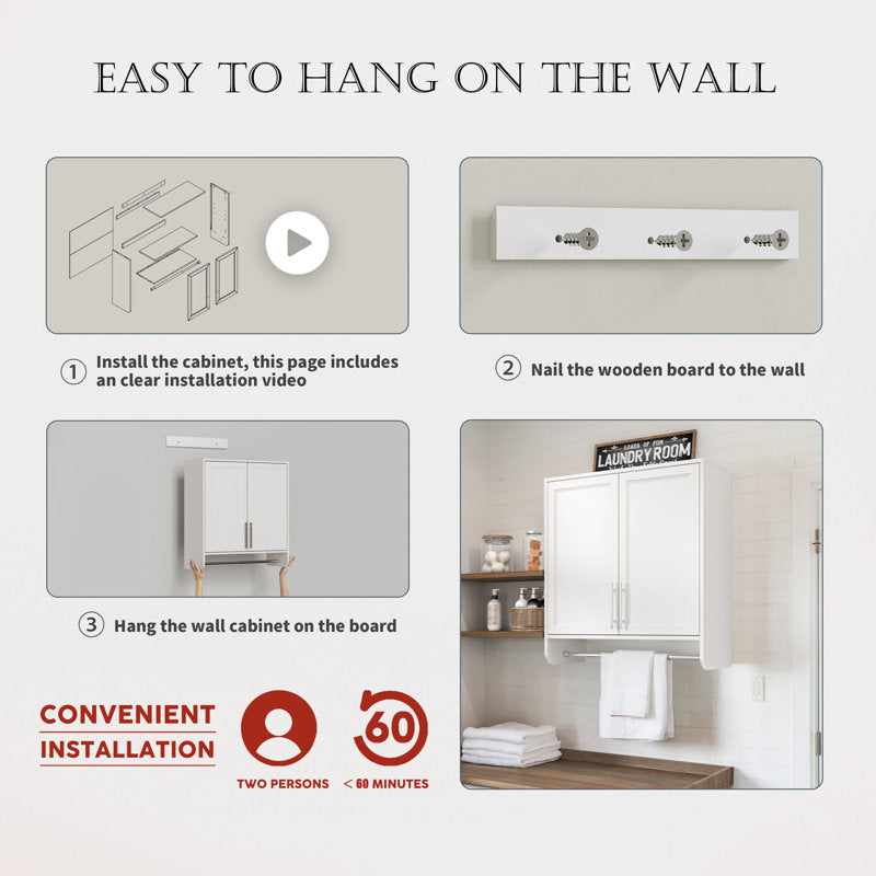29.5" Wall Cabinet with Hanging Rod