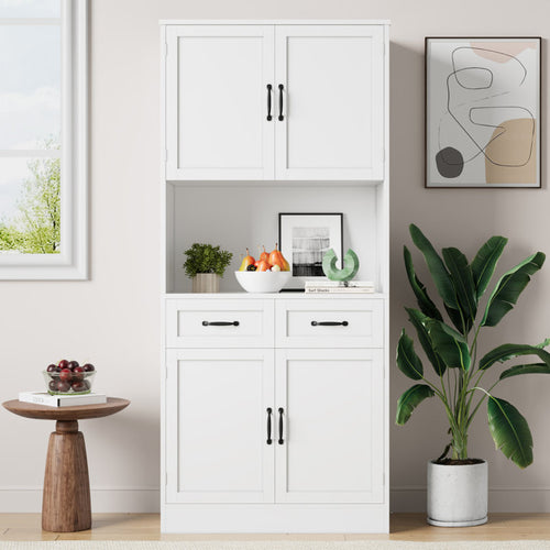 Kalauni 71" Kitchen Pantry Storage Cabinets with 2 Drawers