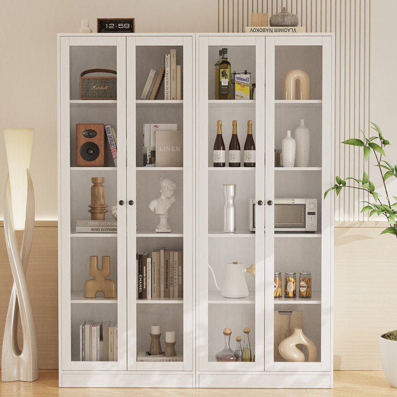 70.9'' Kitchen Pantry Cabinet With Glass Door