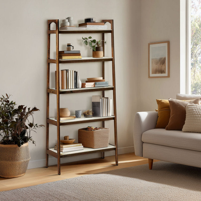 Parker 73'' H Wooden Ladder Bookcase