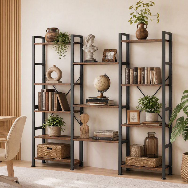 Etagere Bookcase, Bookshelf with 17 Open Display Shelves Modern Tree Book Shelf