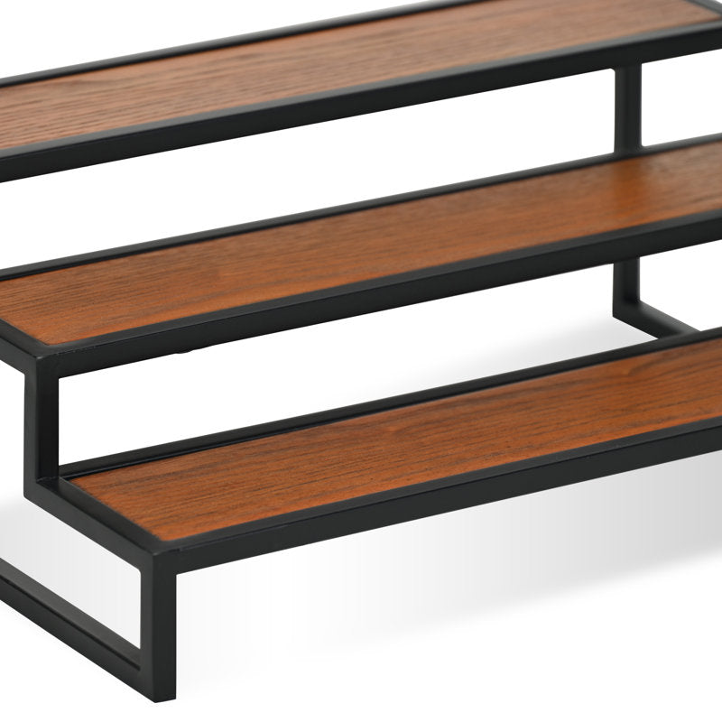 Brio Wood and Metal Framed Tiered Table Shelf