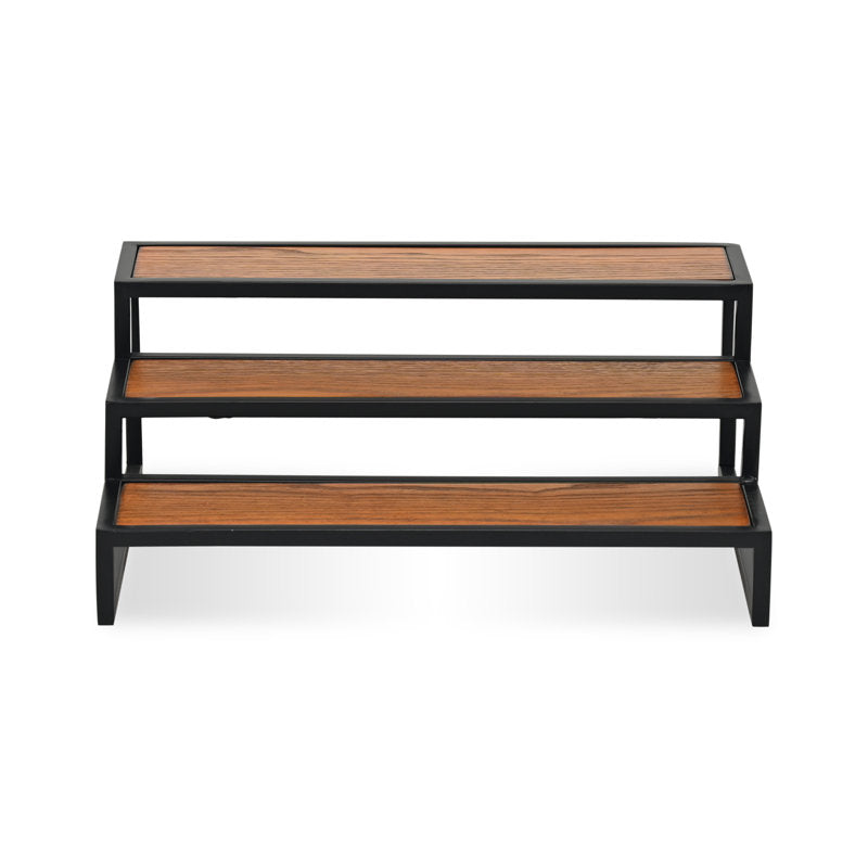 Brio Wood and Metal Framed Tiered Table Shelf