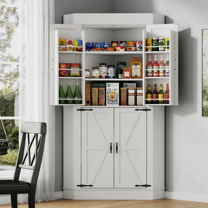 71" Tall Corner Cabinet,Kitchen Pantry Storage Cabinets,Freestanding Corner Pantry