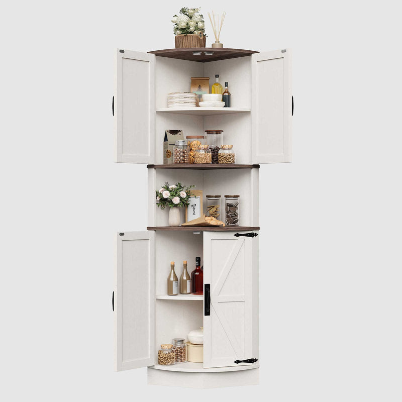 Farmhouse Corner Cabinet for Living Room, Kitchen, Laundry Room