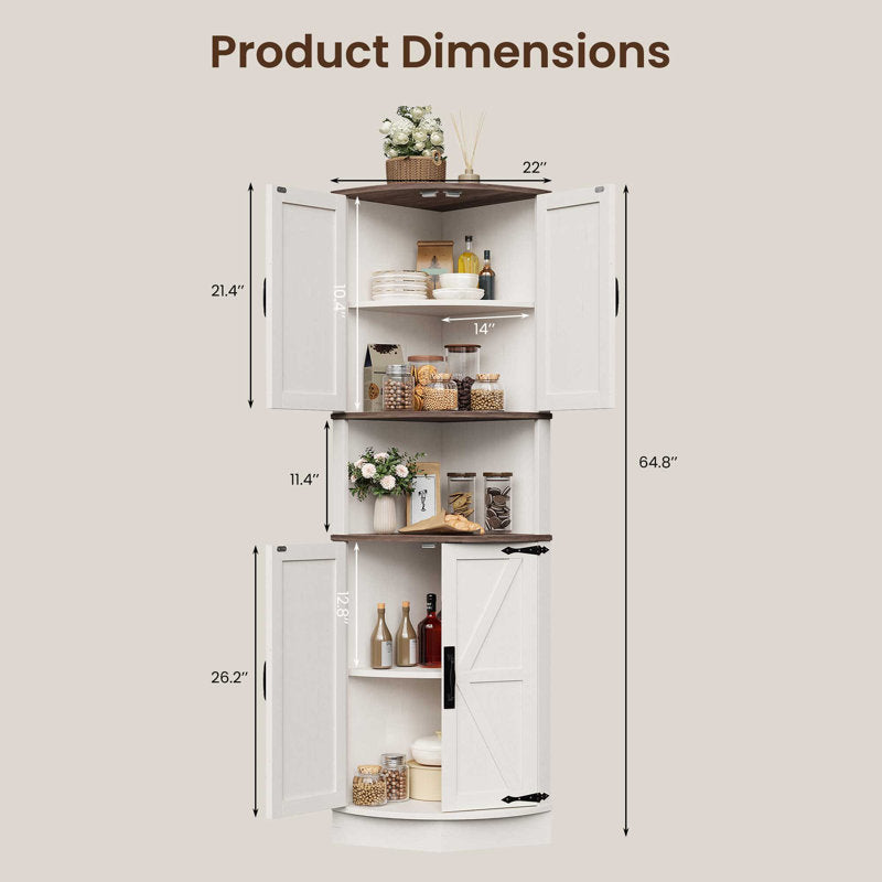 Farmhouse Corner Cabinet for Living Room, Kitchen, Laundry Room