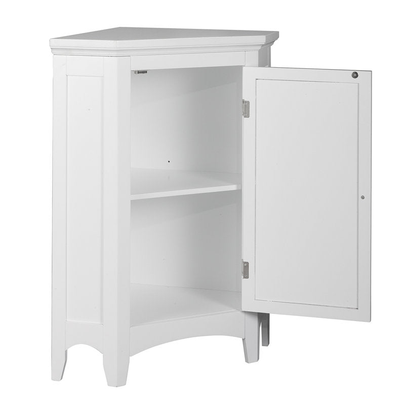 Zal Freestanding Corner Floor Accent Space-Saving Storage Cabinet with Adjustable Shelf