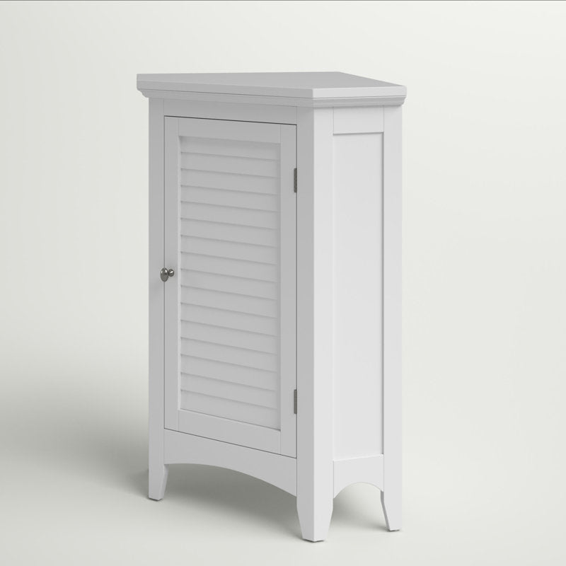 Zal Freestanding Corner Floor Accent Space-Saving Storage Cabinet with Adjustable Shelf