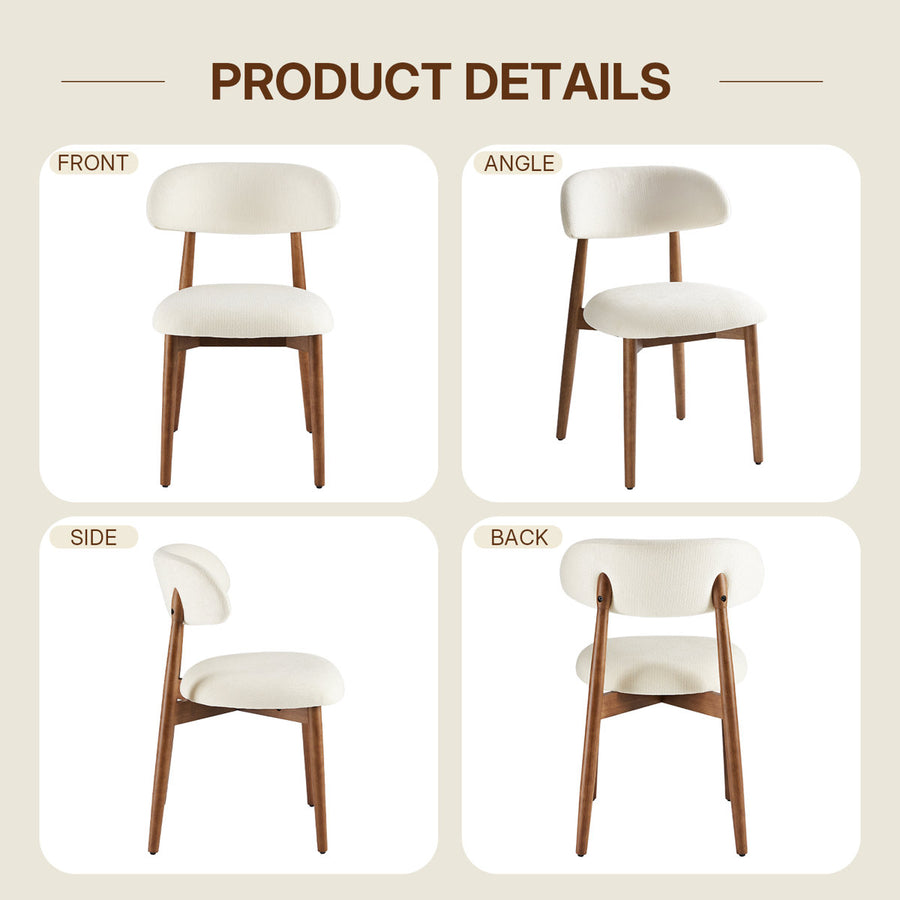 Aura 47’’ Round Wood Dining Table With Upholstered Chairs, Kitchen Dining Room Furniture Set