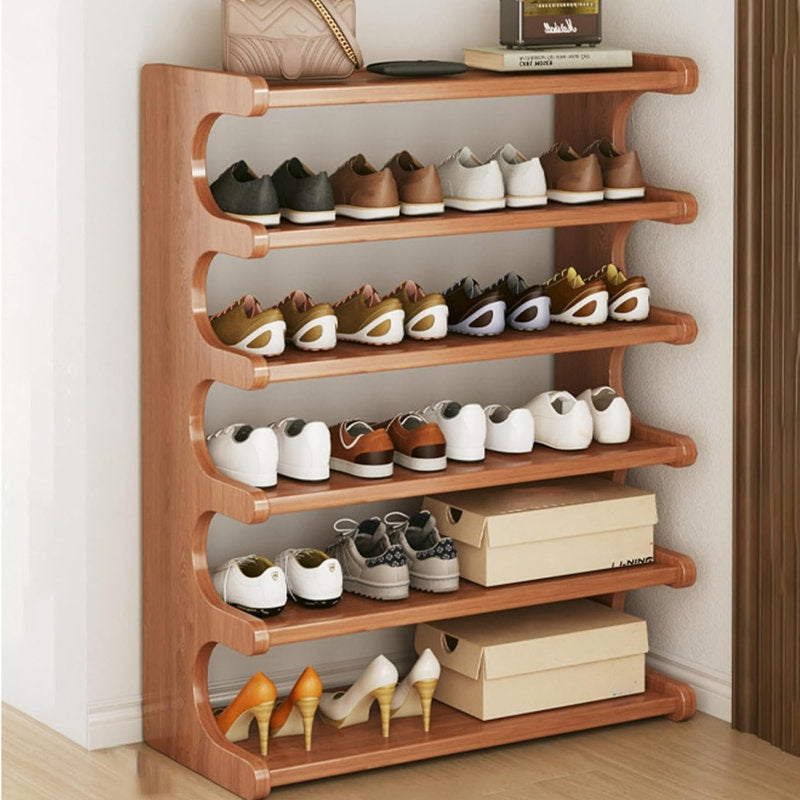 5/6-Tier Bamboo Shoe Rack, Space-Saving Entryway Organizer