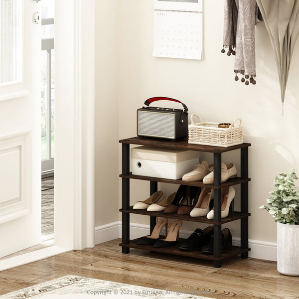 4-Tier Stackable Shoe Rack, 9-12 Pair
