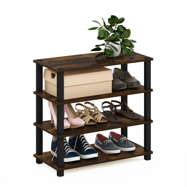 4-Tier Stackable Shoe Rack, 9-12 Pair