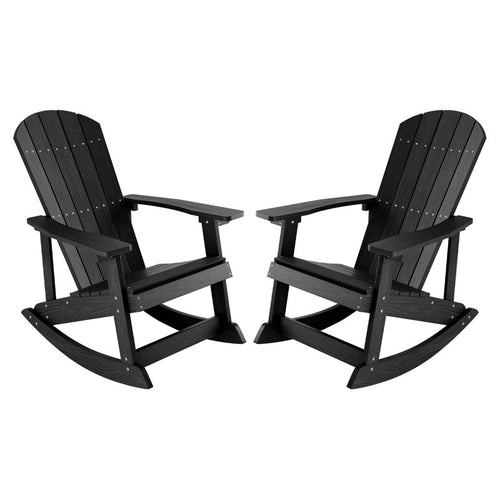 Oversized Outdoor Rocking Chair Set of 2, High Back