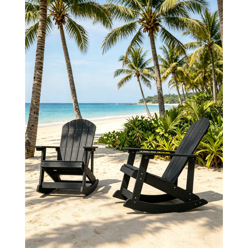Oversized Outdoor Rocking Chair Set of 2, High Back