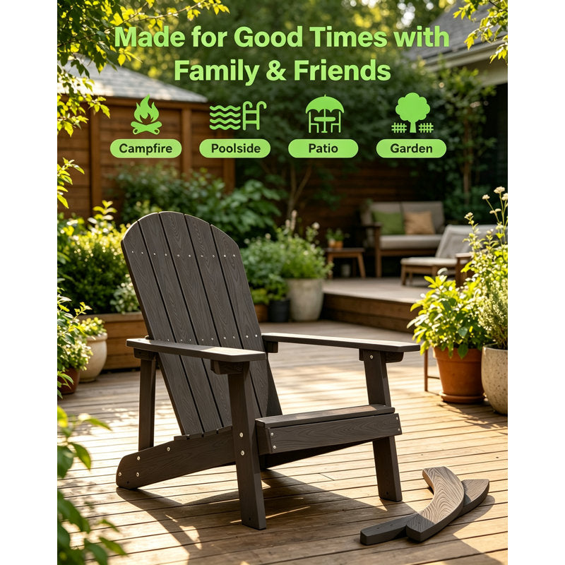 Oversized Outdoor Rocking Chair Set of 2, High Back