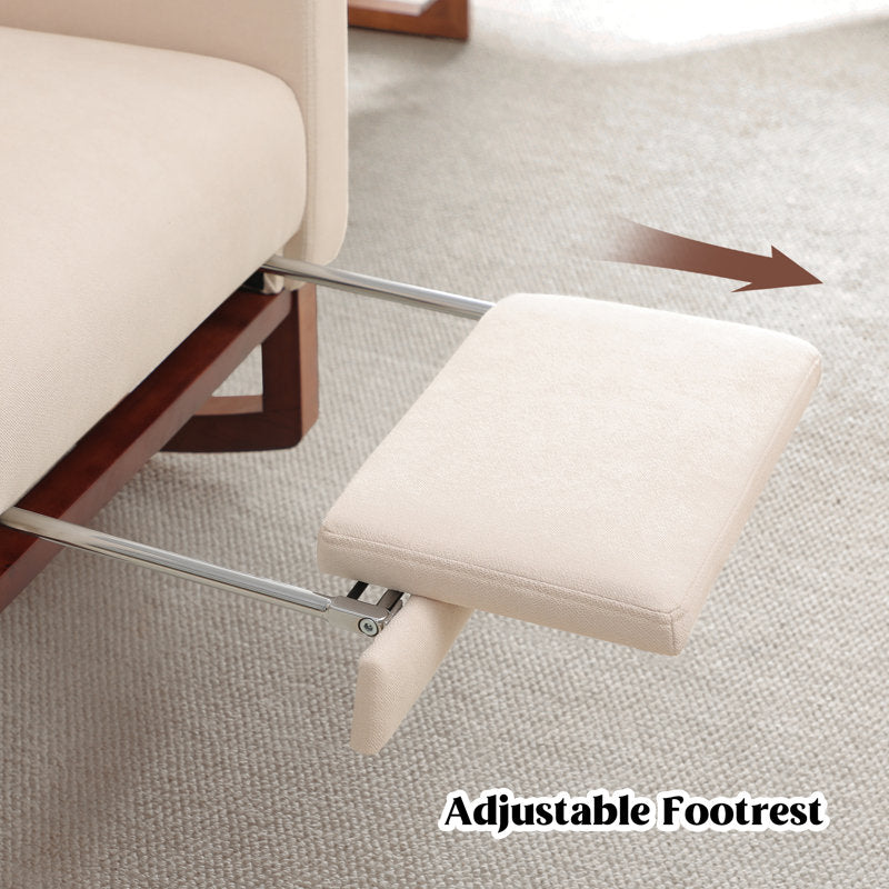 27.3" Wide Rocking Chair with Solid Wood Leg & Footrest