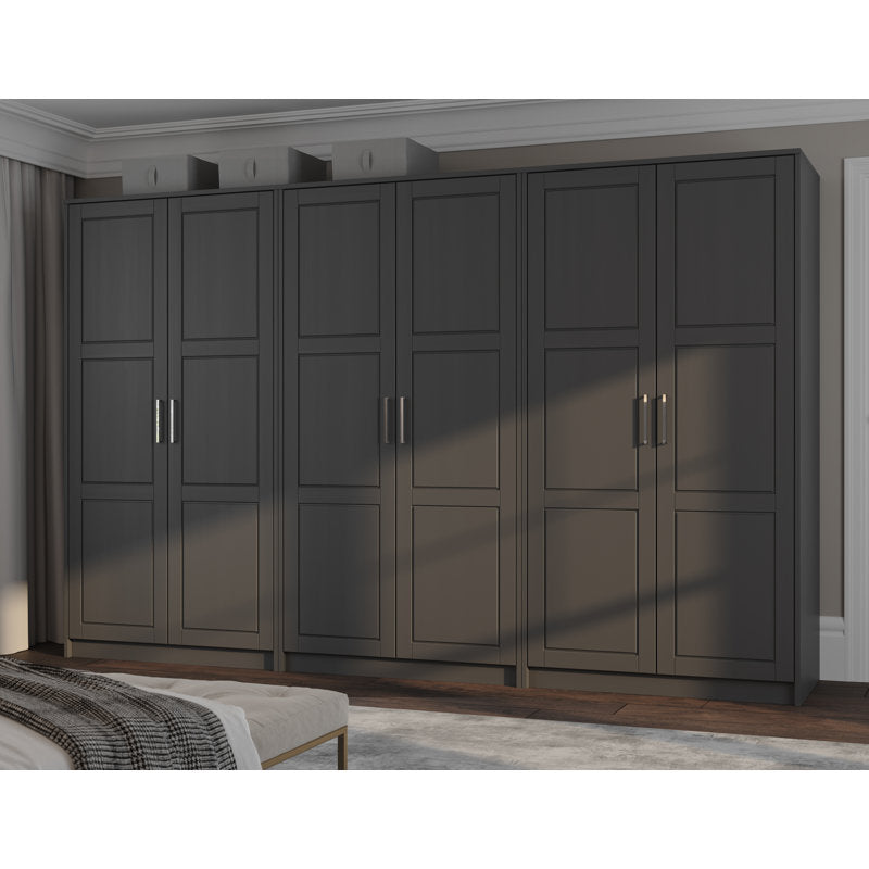Extra Large 100% Solid Wood 6-Door Wardrobe Closet System