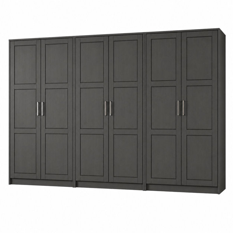 Extra Large 100% Solid Wood 6-Door Wardrobe Closet System