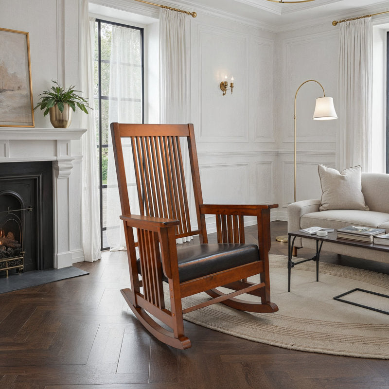 22.5" Rocking Chair with Plush Faux Leather Seat