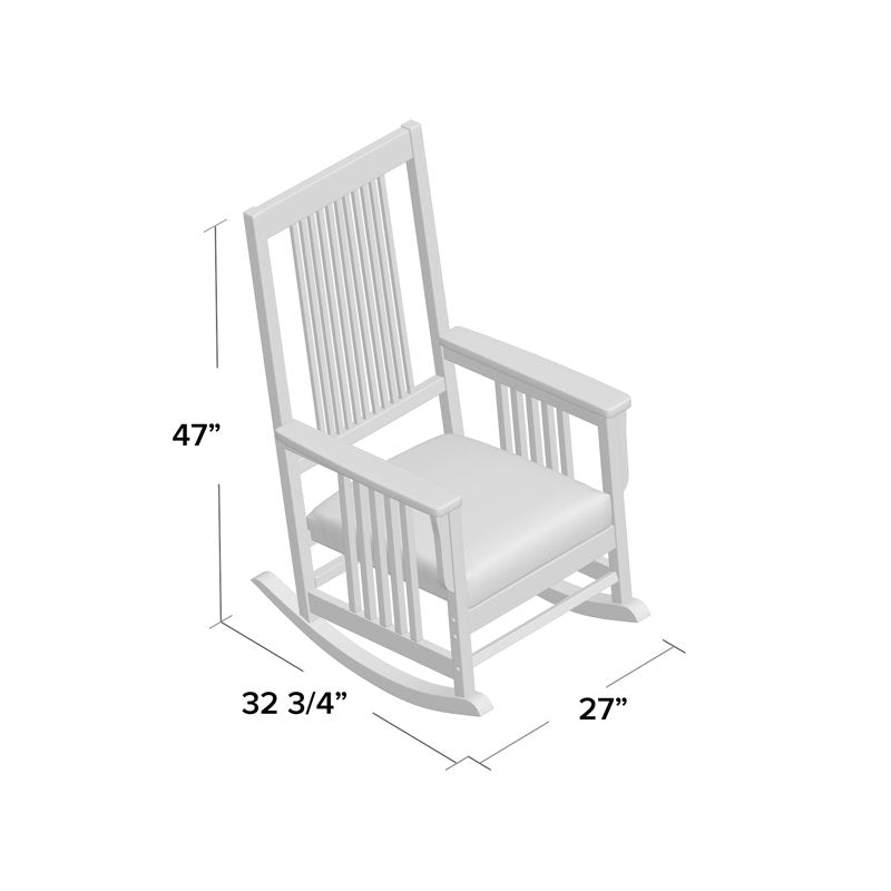 22.5" Rocking Chair with Plush Faux Leather Seat