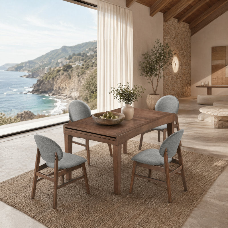 Johor Glass Extendable 6 Seater Dining Table Set with Chairs