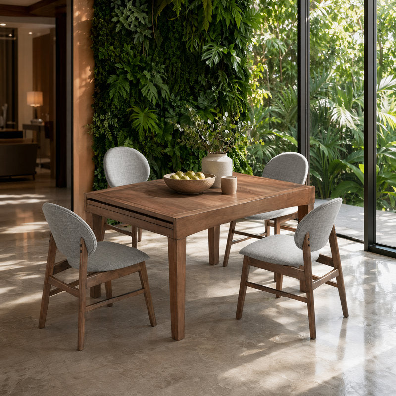 Johor Glass Extendable 6 Seater Dining Table Set with Chairs