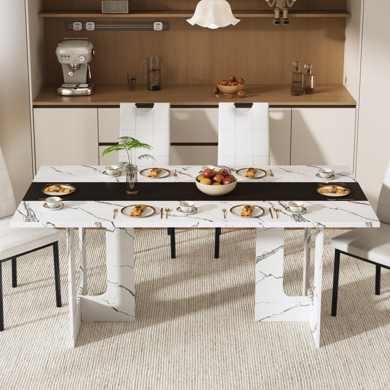 Texas American Marble 6 Seater Dining Table Set