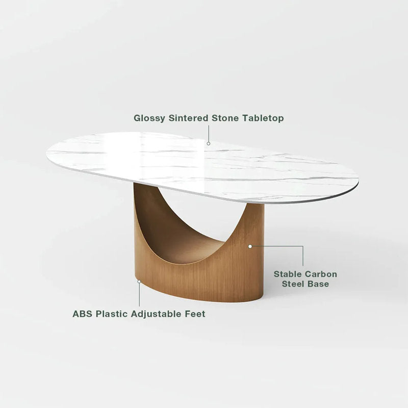 Italian Lucca Natural Stone 6 Seater Dining Table Set