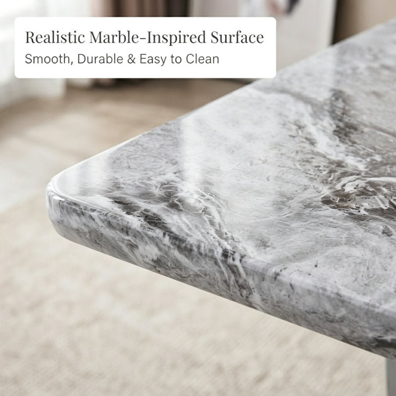 Gleam Sintered Top 4 Seater Dining Table Set
