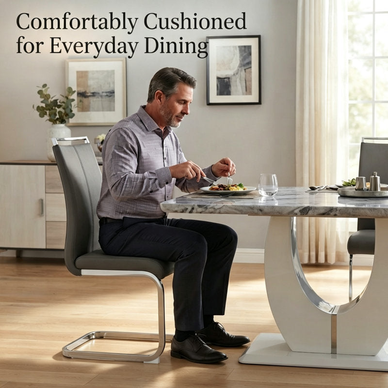 Gleam Sintered Top 4 Seater Dining Table Set