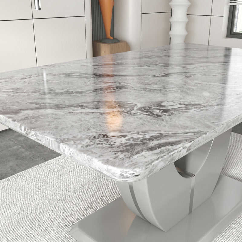 Gleam Sintered Top 4 Seater Dining Table Set