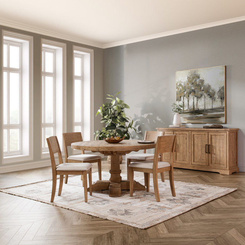Penang Malaysian Solid Wood Round 4 Seater Dining Table Set