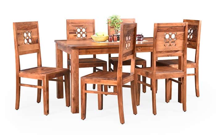 Dallas Extendable Glass 6 Seater Dining Table Set with Chairs