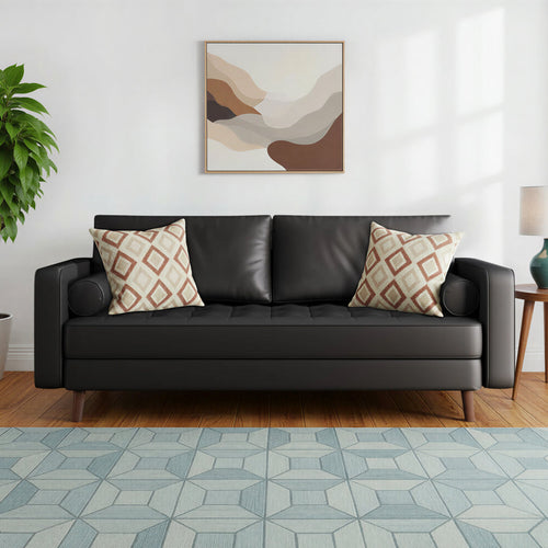 Bridgeview Leather Mid-Century Modern Upholstered Loveseat