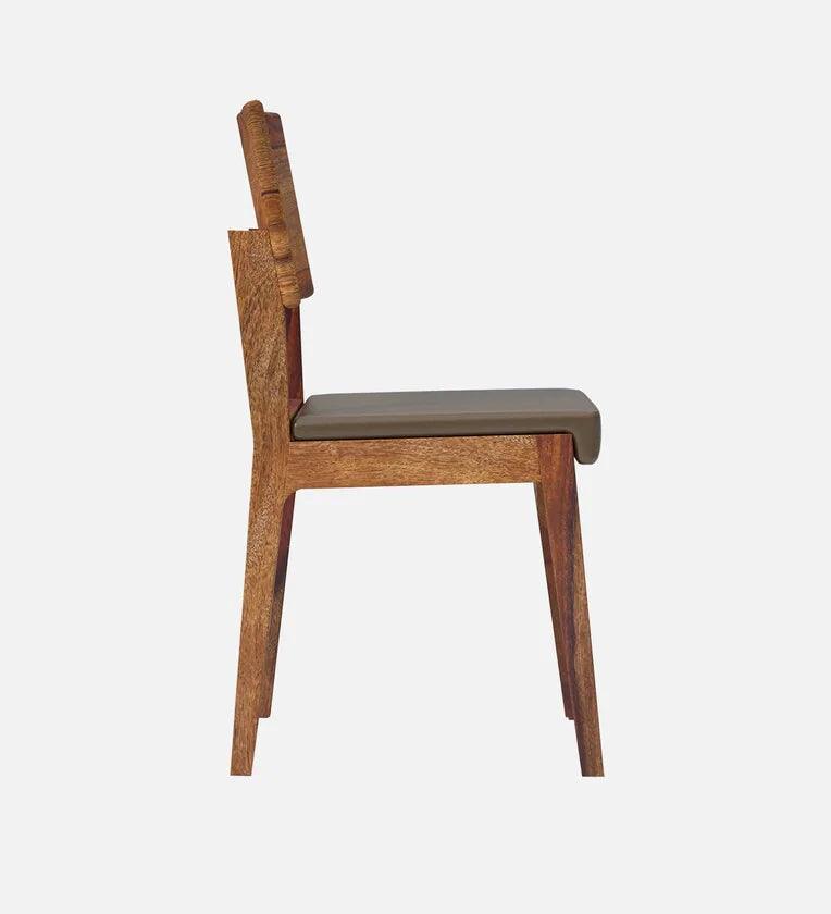 Solid Wood 6 Seater Dining Set In Reddish Walnut Finish